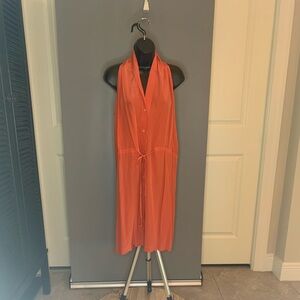 Drapey Silk Halter Dress